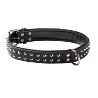 Adori Halsband Voor Hond Vetleder Spikes Zwart #95;_50x2,5 Cm