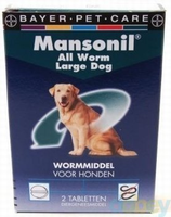 Mansonil Grote Hond All Worm Tabletten 2st.