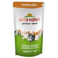 Almo Nature Orange Label Met Kalkoen 750 Gram Kattenbrokjes Per 2