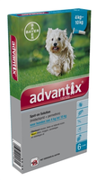 Advantix 100/500 Voor Honden Van 4 Tot 10 Kg 2 X 6 Pipetten