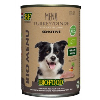 Bf Petfood Biofood Organic Sensitive Kalkoen Bio Menu Natvoer Hond (blik 400 Gram) 12 X 400 G