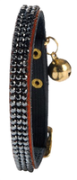 Bobby Halsband Voor Kat Leer Met Swarovski Zwart 30x1 Cm