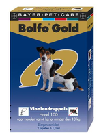 Bolfo Gold 100 Hond Vlooiendruppels 3 X 4 Pipetten
