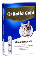 Bolfo Gold 40 Kat Vlooiendruppels 2 Pipetten