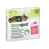 Dronspot 60 Mg/15 Mg Spot On Oplossing Voor Katten (2,5   5 Kg) 2 Pipetten