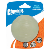 Chuckit Max Glow Rubber Ball   Hondenspeelgoed   7 Cm Wit L