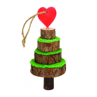Rosewood Cupid & Comet Kerstboom Voor Kleine Knagers   Speelgoed   7x7x16.5 Cm Bruin