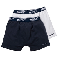 Dutchypuppy Herenboxers Woef A 2   Hondenkleding   Blauw Wit Small