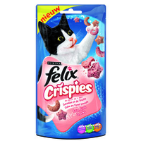 Felix Crispies Met Zalm  & Forelsmaak Kattensnacks 8 X 45 G