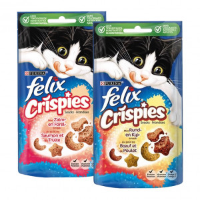 Felix Crispies Snacks Rund  & Kipsmaak Kattensnoep Per 4