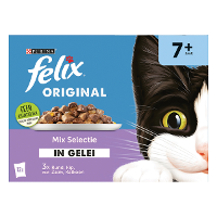 Felix Multipack Original Mix Selectie In Gelei 7+ Senior   Kattenvoer   Rund Kip Kalkoen 12x85 G