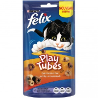 Felix Play Tubes Kip  En Leversmaak Kattensnoep 50g 8 X 50 Gr