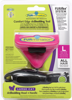 Furminator Furflex Cat Deshedding Tool Inclusief Handvat   Kattenvachtkam   13.5x4.5x18 Cm Roze Alle Haartype Large