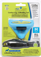 Furminator Furflex Dog Deshedding Tool Inclusief Handvat   Hondenvachtkam   13x4.5x18 Cm Lichtblauw Alle Haartype Medium