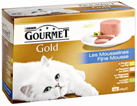 Gourmet Gold Mousse Met Rund Kattenvoer 1 Tray (24 X 85 G)