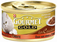 Gourmet Gold Cassolettes Met Rund, Kip, Tomaat In Saus Natvoer Kat (85 G) 1 Tray (24 X 85 G)