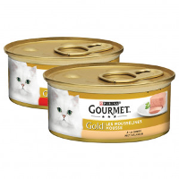 Gourmet Gold Mousse Kalkoen + Rund Combipack Kattenvoer 48 X 85 Gr