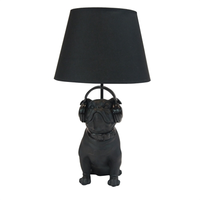 Happy House Lamp Bulldog   Hondencadeau   31.5x30x54 Cm Zwart