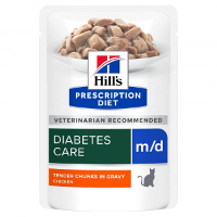 Hill's Prescription Diet M/d Diabetes Care Nat Kattenvoer Met Kip Maaltijdzakje 24 X 85 G