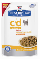 Hill's Prescription Diet C/d Multicare Urinary Care Nat Kattenvoer Met Kip Maaltijdzakje Multipack 8 Dozen (96 X 85 G)