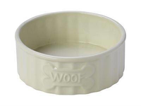 House Of Paws Voerbak Hond Woof Bot Creme 11x11x4 Cm