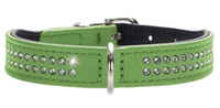 Hunter Halsband Voor Hond Diamond Petit Nappaleer Groen/zwart #95;_24x1,6 Cm