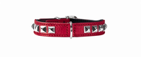 Hunter Halsband Voor Hond Rocky Petit Nappaleer Rood/zwart #95;_24x1,6 Cm
