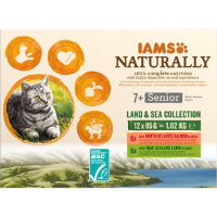 Iams Naturally Senior Land & Sea Collection Natvoer Kat (12x85gr) 48 X 85 G