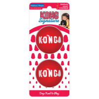 Kong Signature Balls 2 Pak Rood   Hondenspeelgoed   Medium