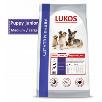 Lukos Puppy & Junior Medium/large   Premium Hondenvoer 2 X 12 Kg