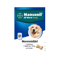 Mansonil All Worm Dog Tasty Bone Voor De Hond 2 Tabletten