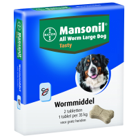 Mansonil All Worm Large Dog Flavour Voor De Hond 2 X 2 Tabletten
