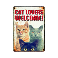 Plenty Gifts Bord Cat Lovers Welcome   Cadeau   14.8x21 Cm
