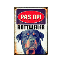 Plenty Gifts Bord Pas Op Rottweiler   Cadeau   14.8x21 Cm