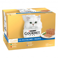 Purina Gourmet Gold Mousse Met Konijn, Rund, Kalf, Lam Natvoer Kat (24x85g) 24 X 85 G