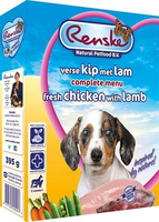 Renske Vers Gestoomd Puppy/junior Kip En Lam Natvoer Hond (395 G) 2 Trays (20 X 395 G)
