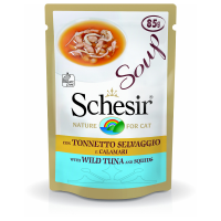 Schesir Cat Soup Met Wilde Tonijn & Inktvis Natvoer Kat (zakjes 85 G) 2 Dozen (40 X 85 G)