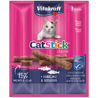 Vitakraft Catstick Classic Met Kabeljauw & Koolvis Kattensnoep 2 X 6 Sticks