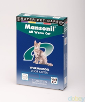 Mansonil All Worm Cat Voor De Kat 3 X 4 Tabletten