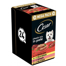 Cesar Classic Mix Paté Multipack Natvoer Hond Maaltijdkuipjes (150 G) Per 2 Verpakkingen (48 X 150gr)