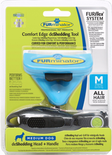Furminator Furflex Dog Deshedding Tool Inclusief Handvat 13x4.5x18 Cm Lichtblauw Alle Haartype Medium