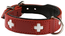 Hunter Halsband Voor Hond Swiss Leer Nappa Rood/zwart 50x3,9 Cm