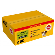 Pedigree Adult In Saus Multipack Natvoer Hond Maaltijdzakjes (100 G) Per Verpakking (80 X 100g)