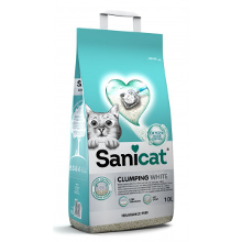 Sanicat Clumping White Kattengrit Geurloos 10l 10 Liter