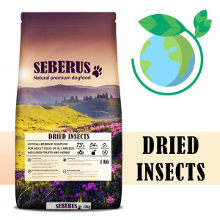 Seberus Dried Insects   Duurzamer Graanvrij Hondenvoer 2 X 1 Kg