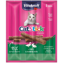 Vitakraft Catstick Classic Eend & Konijn Kattensnoep Per 10 Verpakkingen