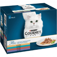 Gourmet Perle Mini Filets In Saus Met Kalkoen/eend/tonijn/lam Nat Kattenvoer 85 Gr Zakjes 8 X (12 X 85 G)