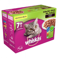 Whiskas 7+ Mix Selectie In Saus Multipack (12 X 85 G) 4 Verpakkingen (48 X 85 G)