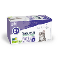 Yarrah Bio Kat Alu Paté Multipack   Kattenvoer   Kip Kalkoen 8x100 G